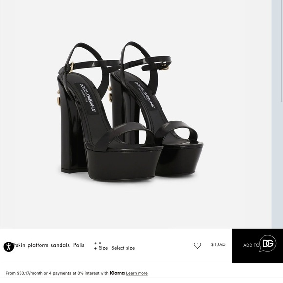 Dolce & Gabanna POLISHED CALFSKIN PLATFORM WOMEN SANDALS 38EU - Picture 3 of 13